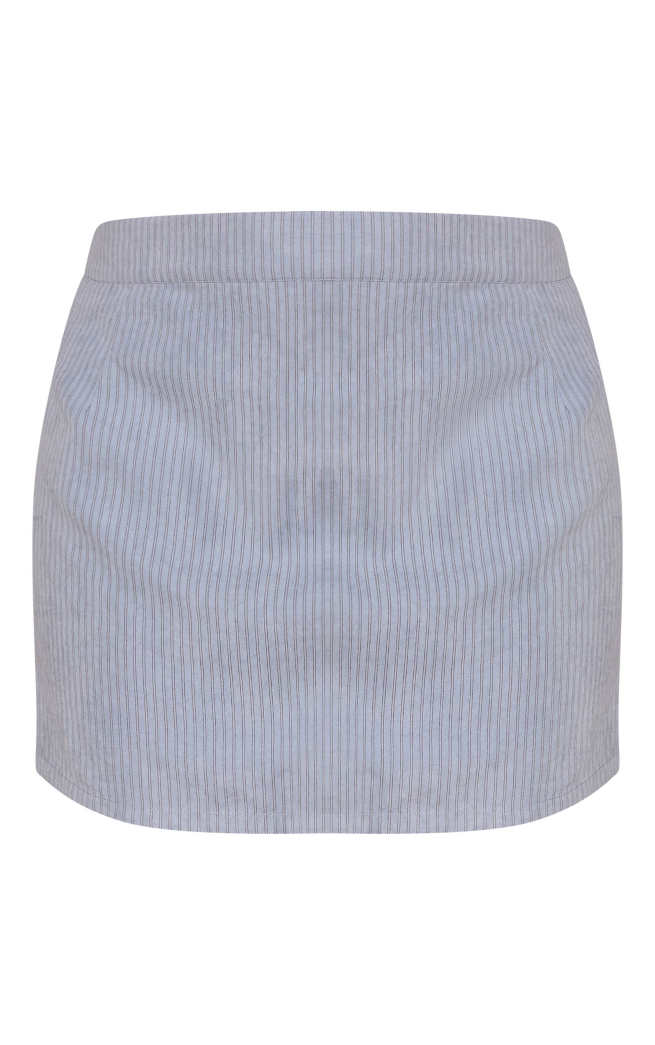 Bleu Jupe Mini À Rayures Tennis Grande Taille Coordonnée