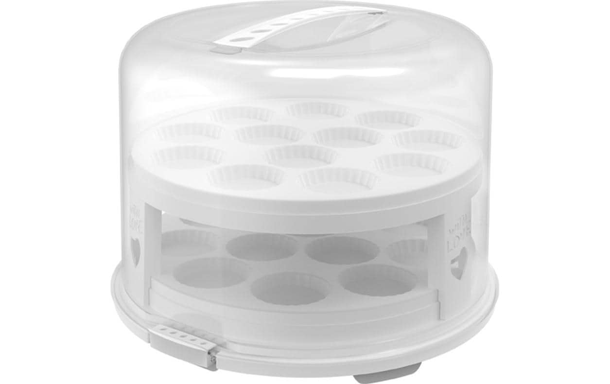 Tortenbutler Fresh XL Transparent/WeissTortenglocke aus Kunststoff