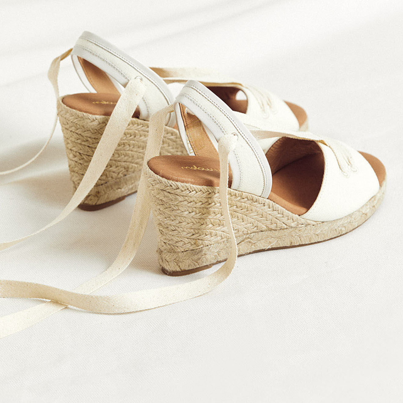 Mellow Yellow Espadrilles compensées Carla blanches - Talon 8 cm