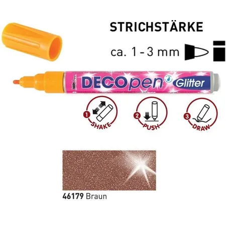 KREUL DecoPen Glitter Braun 1-3 mm
