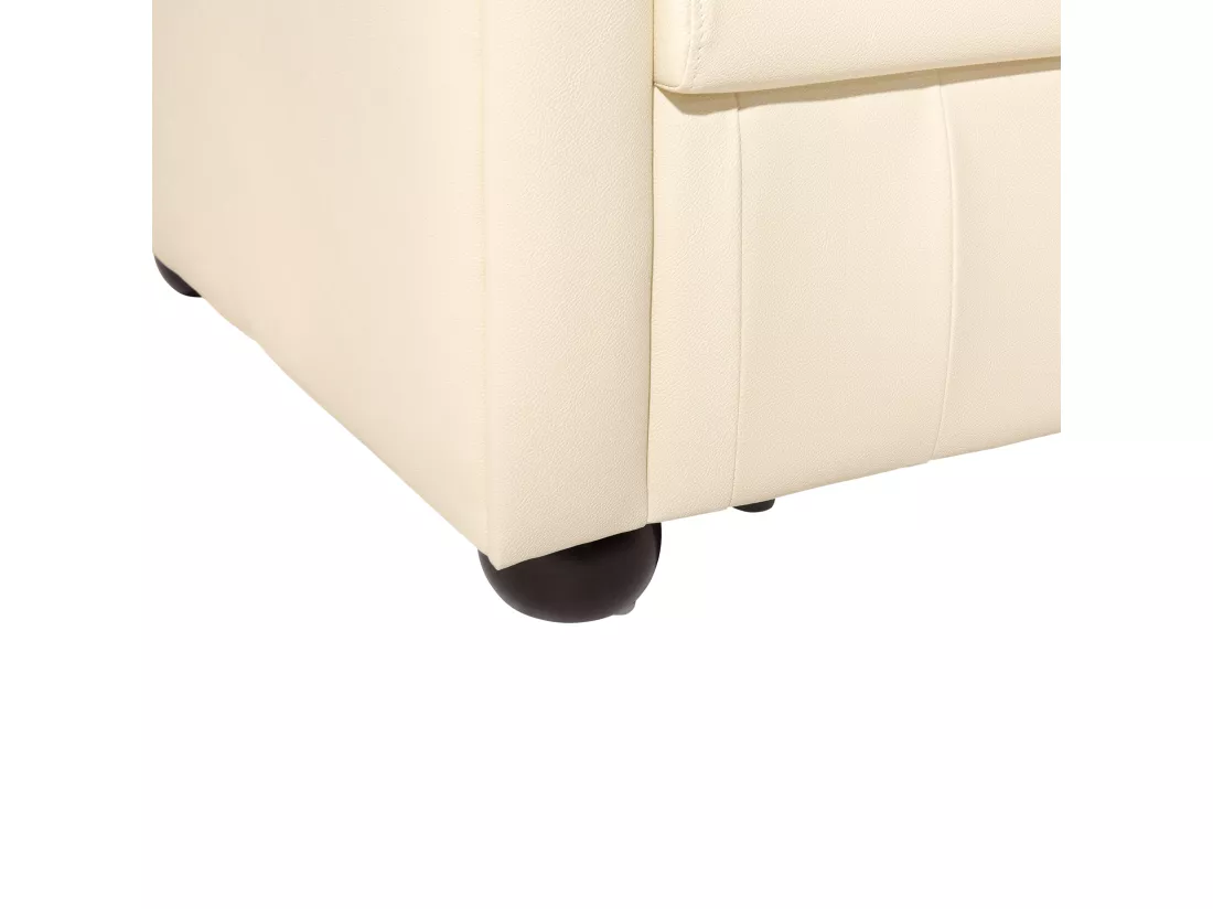 Canapé 3 places en cuir beige crème CHESTERFIELD