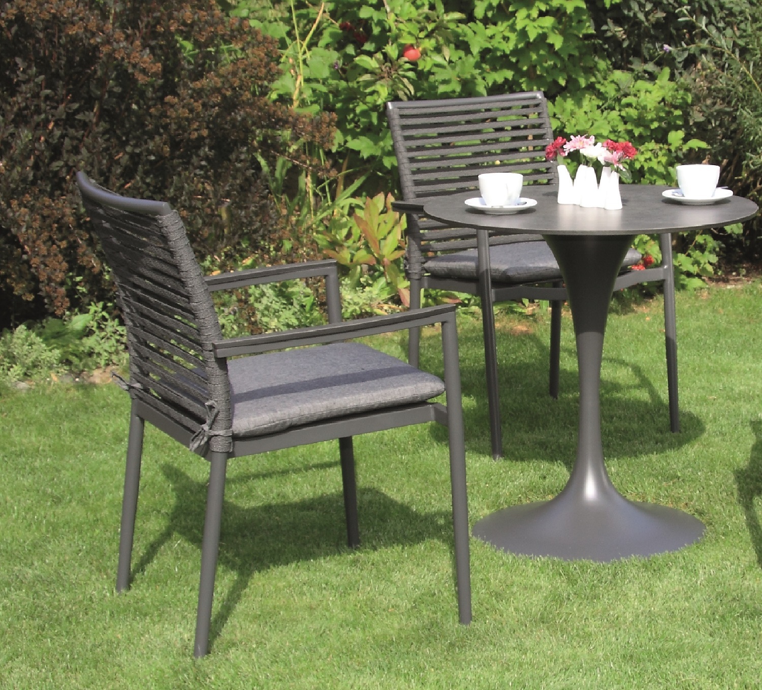 3-teiliges Gartenmöbel-Set - anthrazit - 70x72 cm