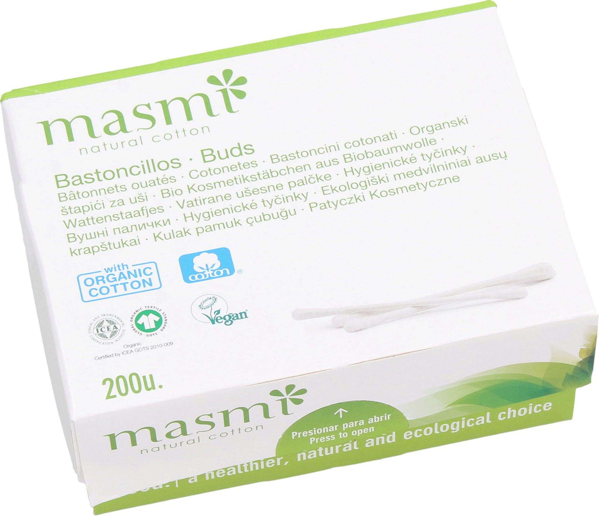 masmi  Bio Wattestäbchen, 200 Stk