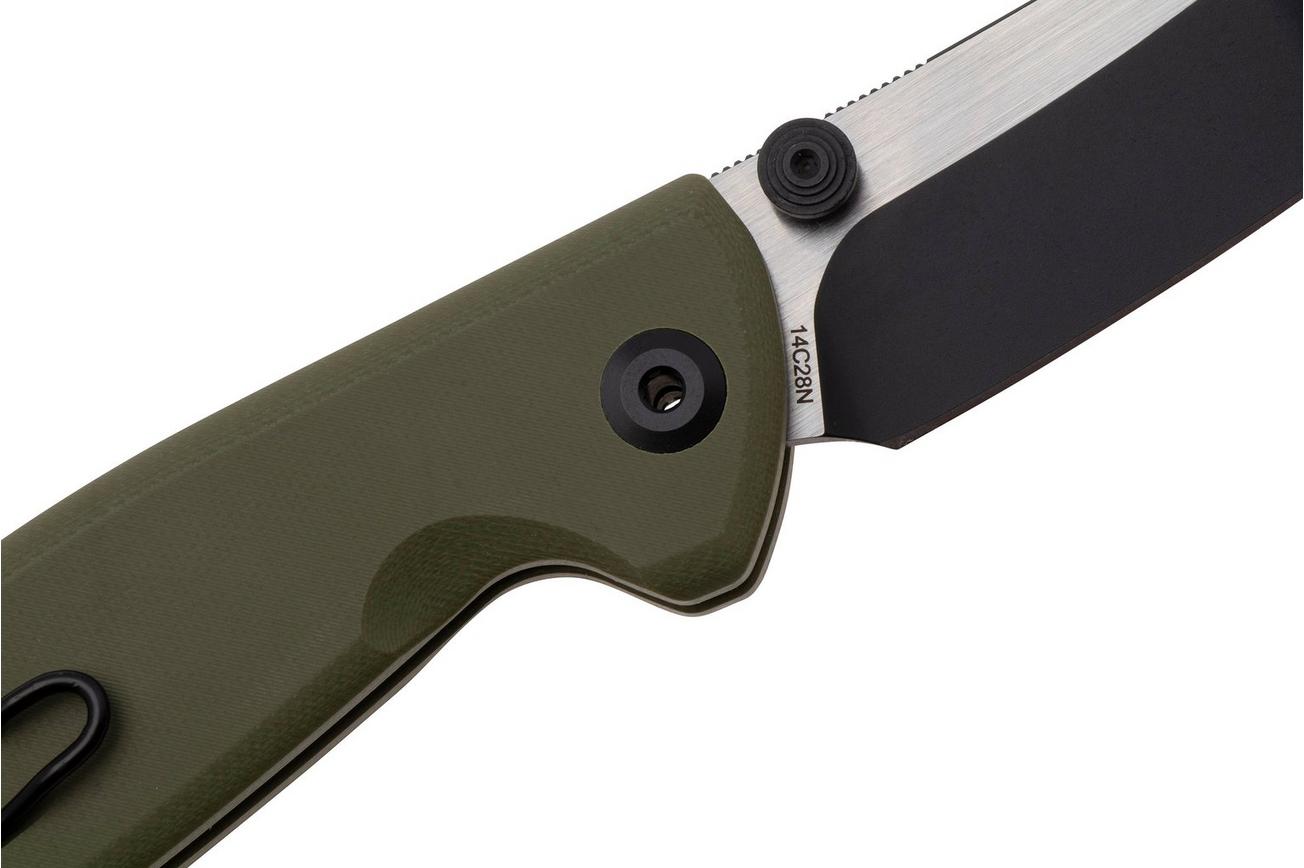 Real Steel Yak 7871BG, Satin/Black PVD 14C28N, Flat Grind, OD Green G10 zakmes