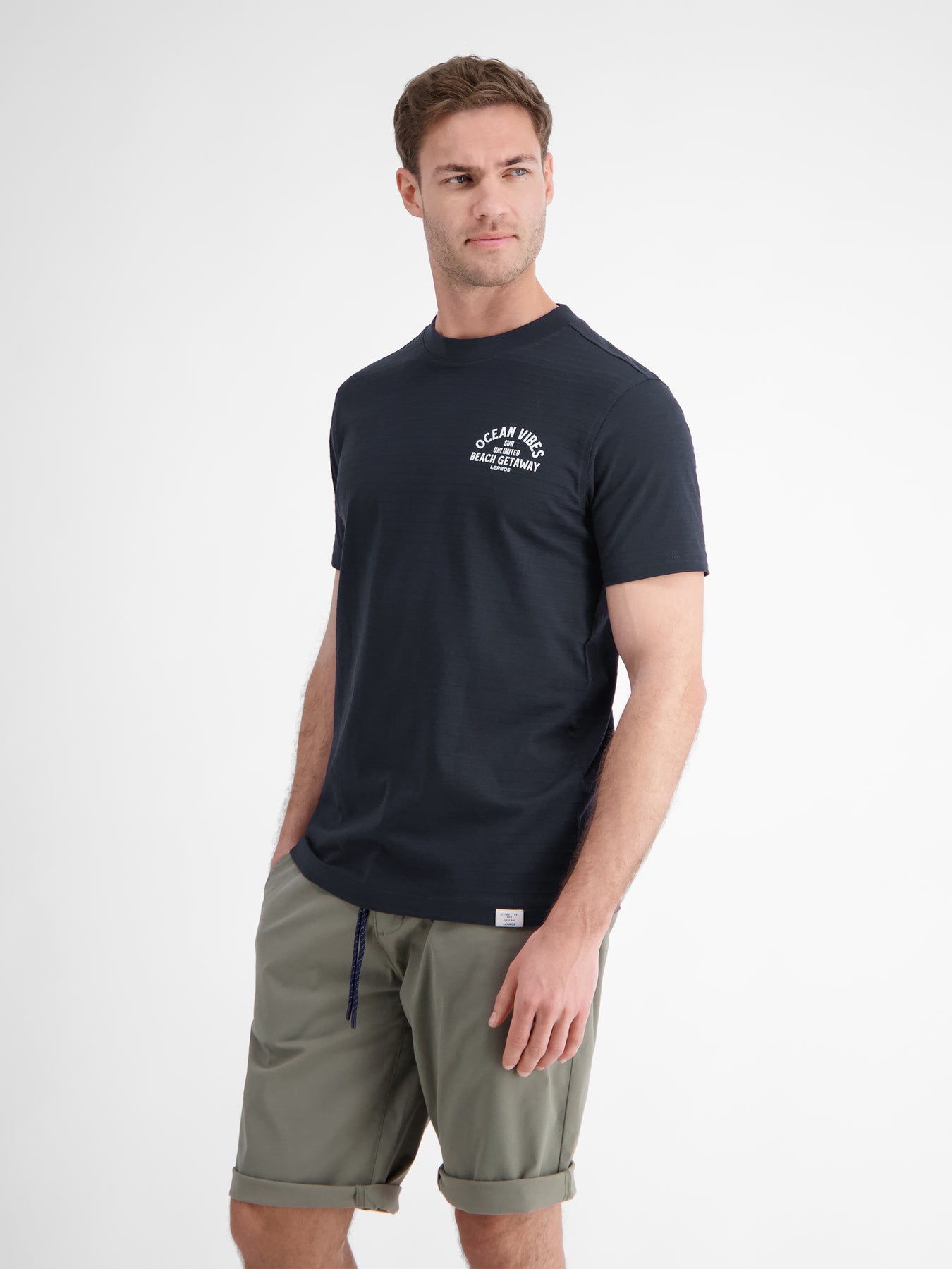 Gestreiftes T-Shirt mit Front und Backprint