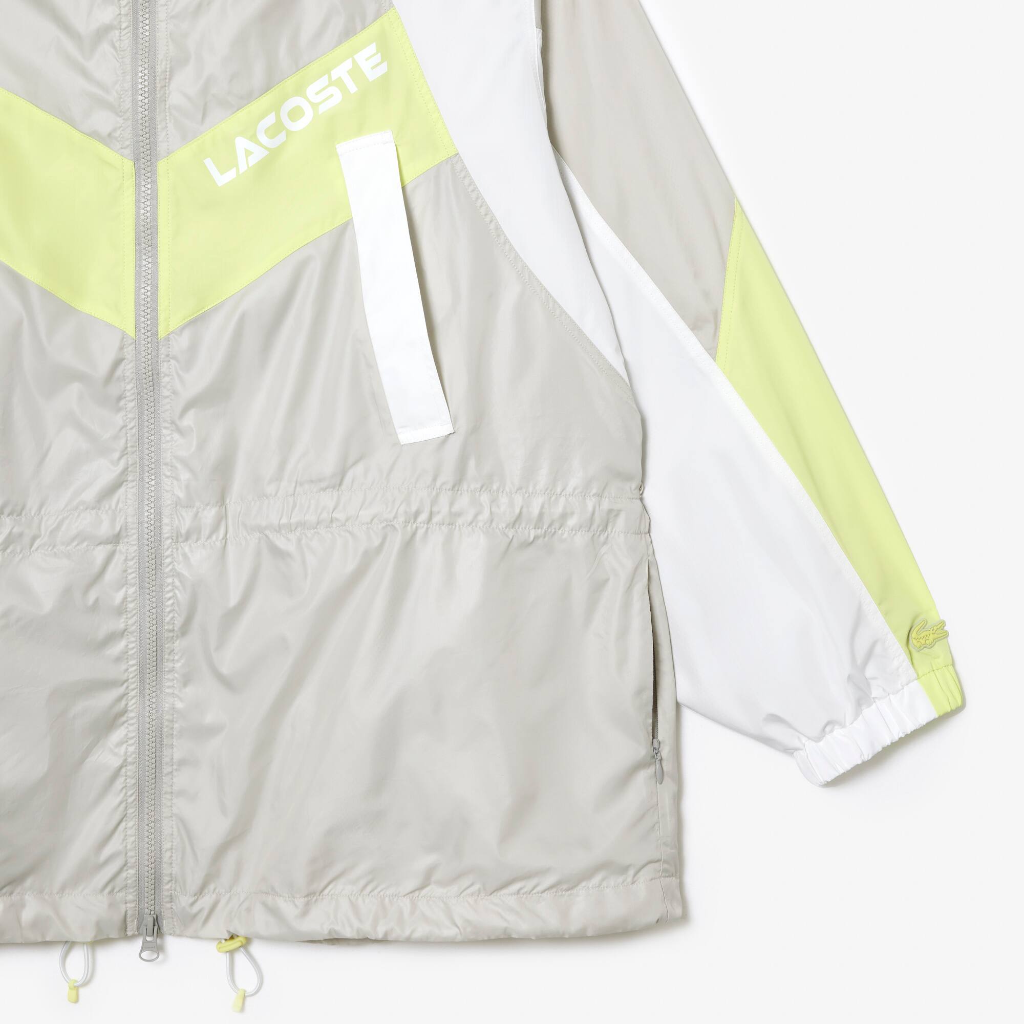 Extragroße Colourblock-Jacke mit Kapuze und verstellbarem Bund Jacken & Mäntel - Grau - Lacoste - Damen