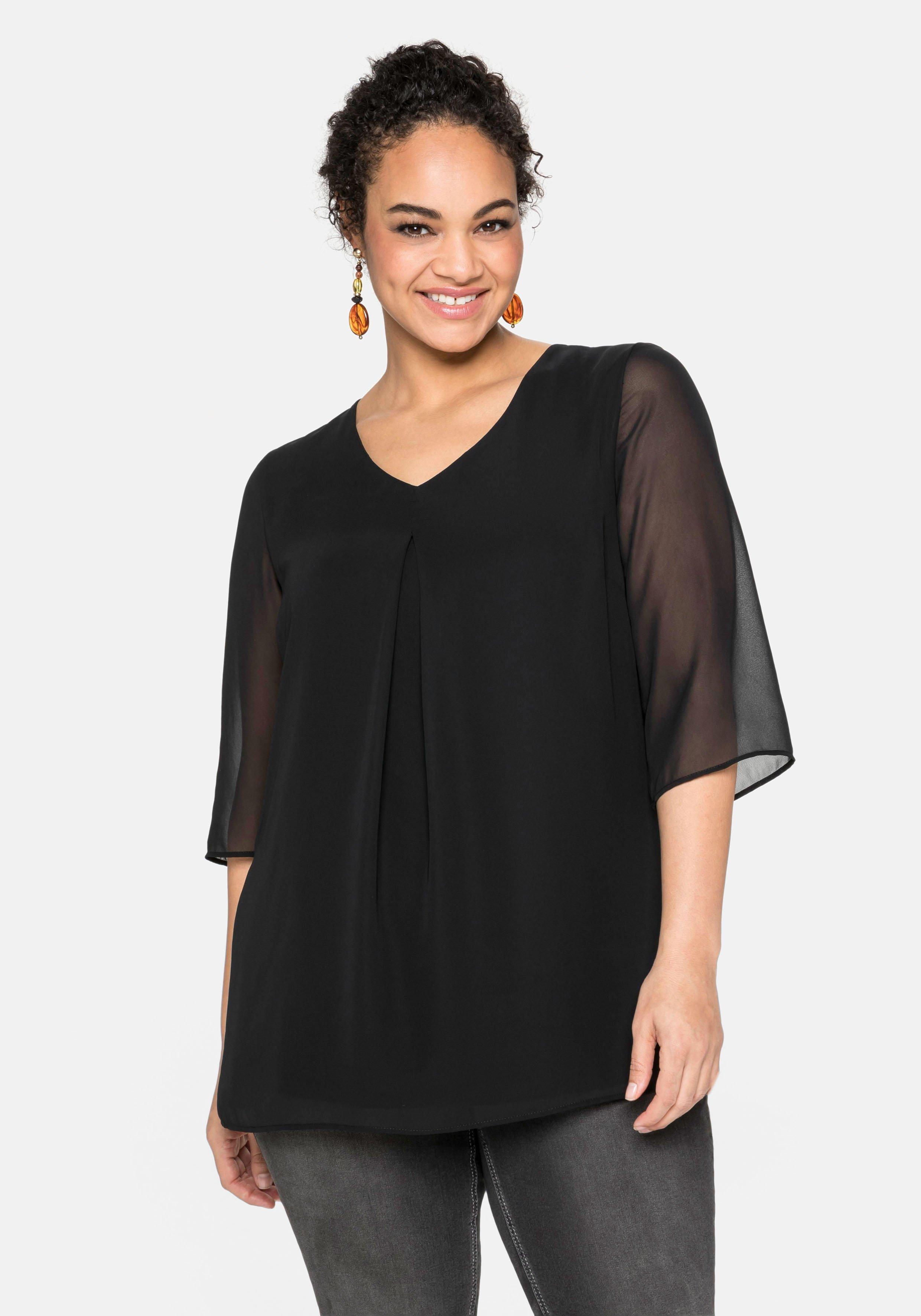 Tunika im Layerlook, mit Chiffon