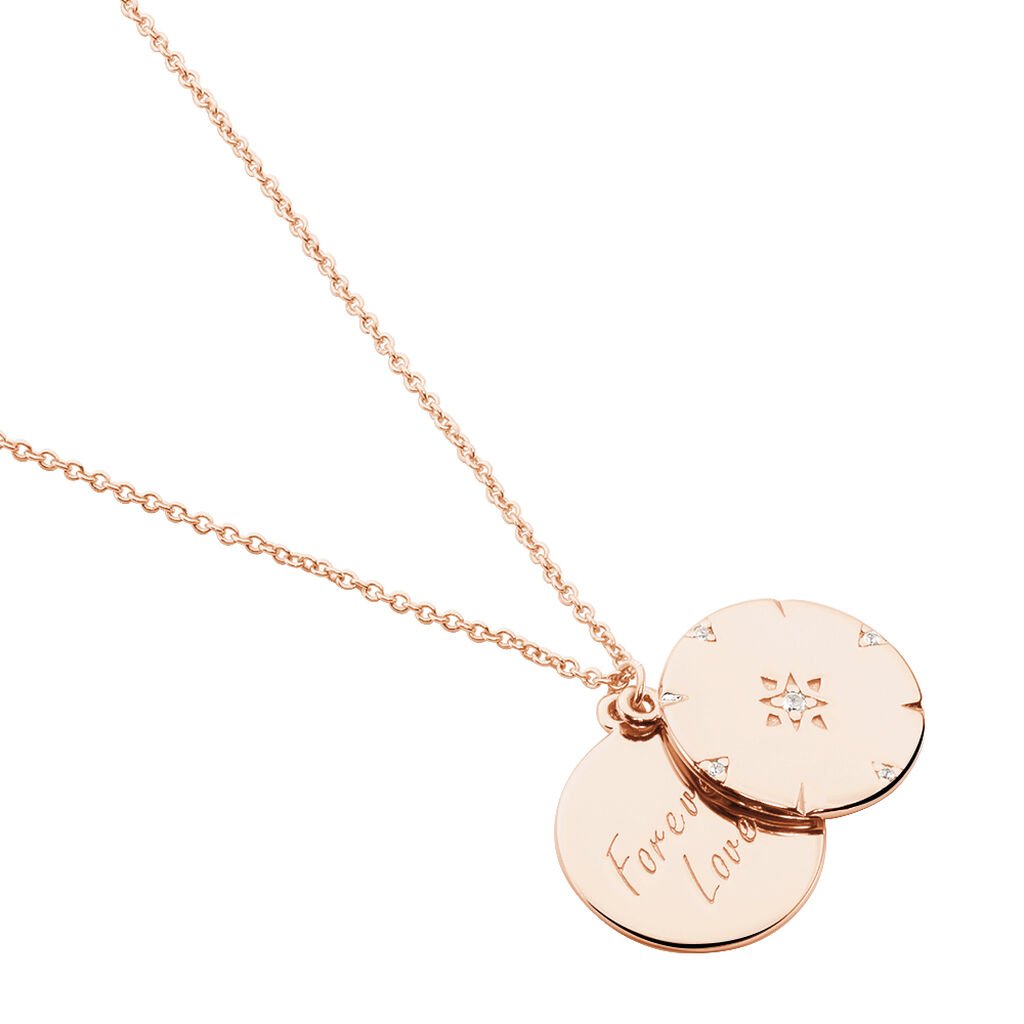 Collier Erinna Argent Rose Oxyde De Zirconium