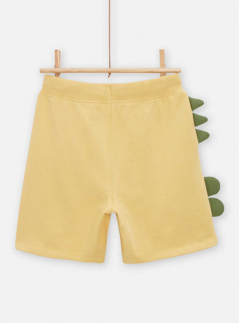 Bermuda jaune pâle avec crocodile brodé pour garçon