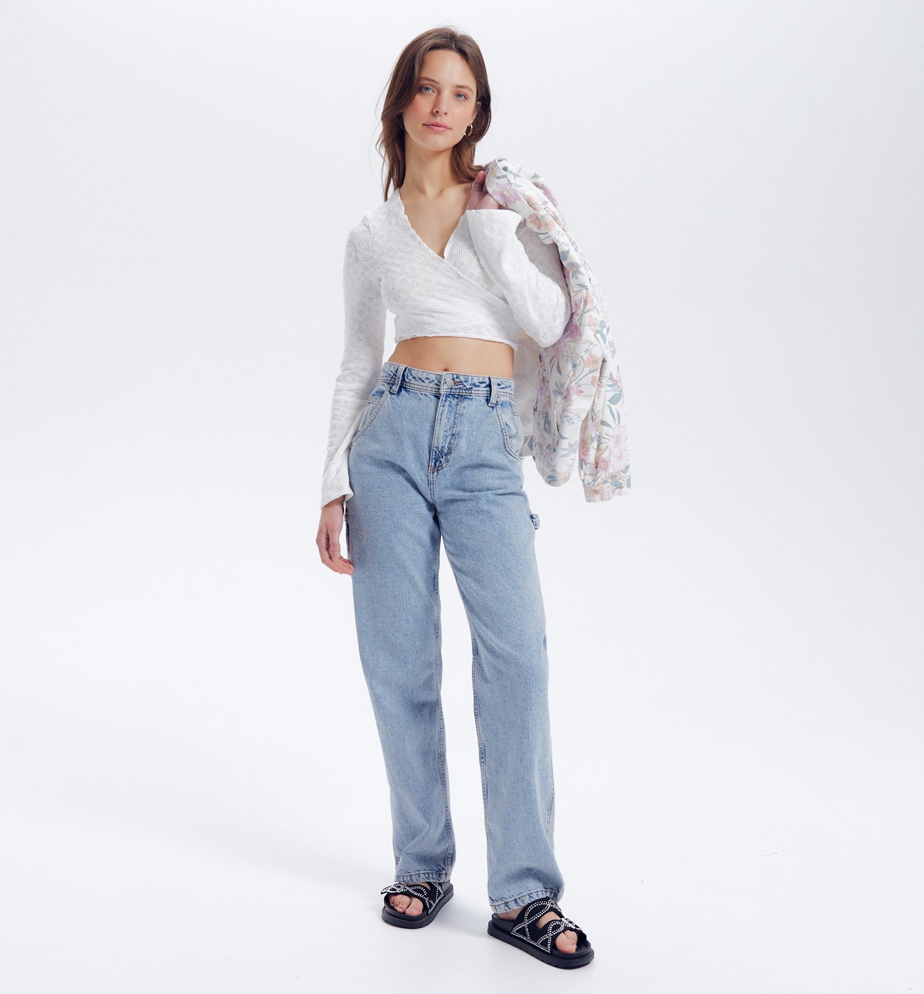 Boléro en coton ajouré Femme - Beige