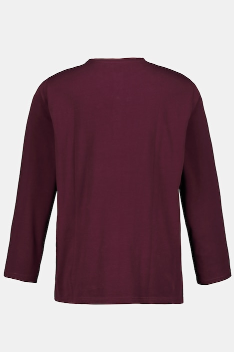 JP 1880 Henley, Basic, Shirt, Langarm, Knopfleiste, bis 8XL