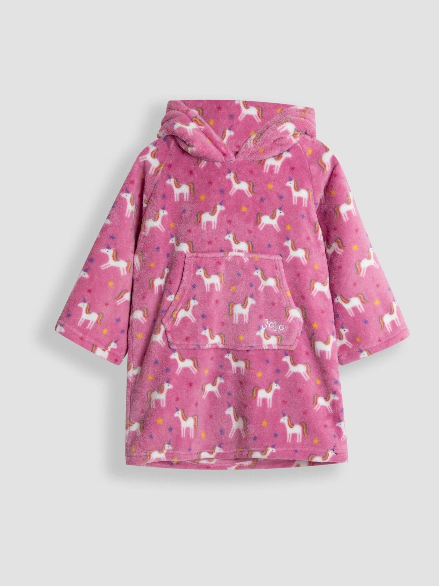 Roze met eenhoornprint - JoJo Maman Bébé Cosy Hooded Blanket
