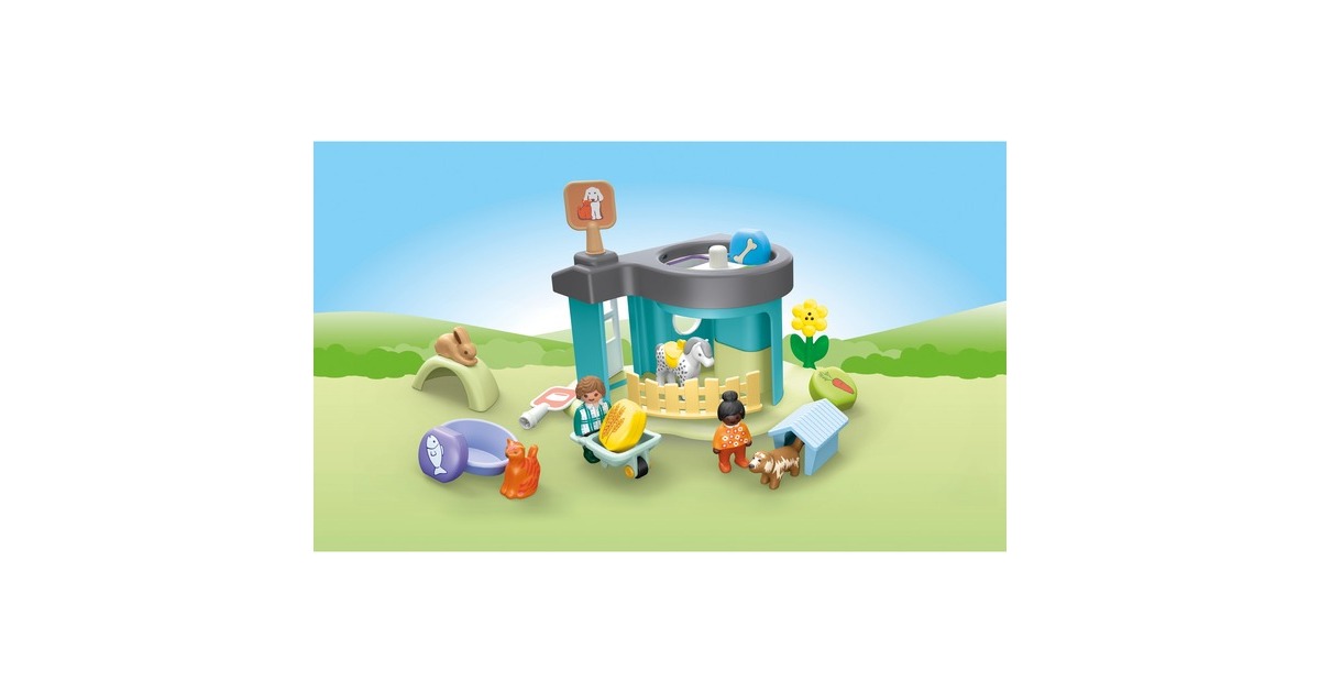 PLAYMOBILJunior - Dierenpension met voedseldispenser Constructiespeelgoed  (71690)