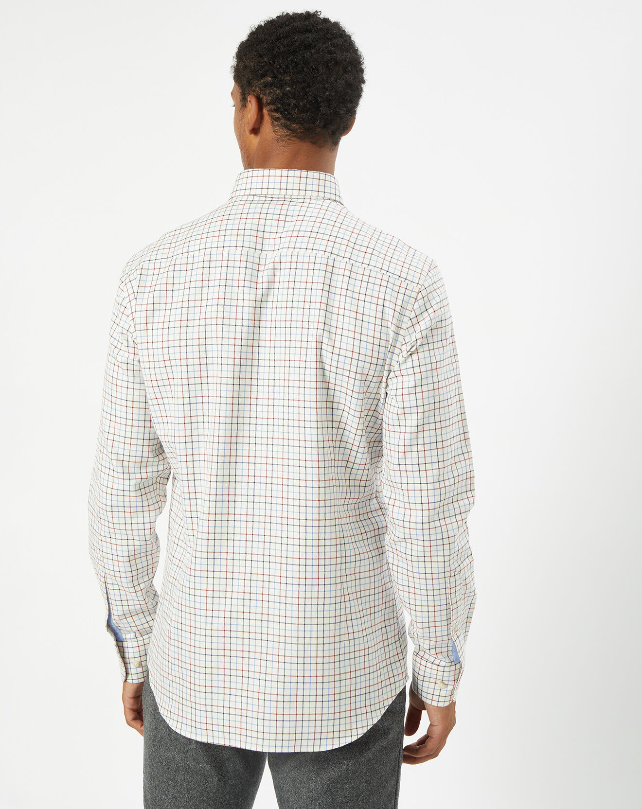 Hackett London Chemise Slim Fit en Flanelle à carreaux écru/rouge/bleu