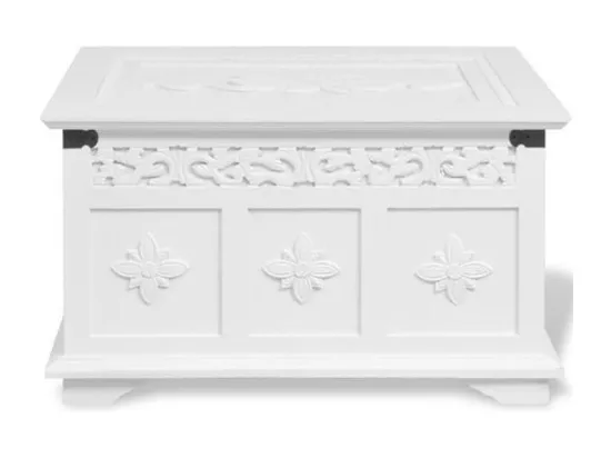 Coffre de rangement bois blanc Frenchy - 2 pièces