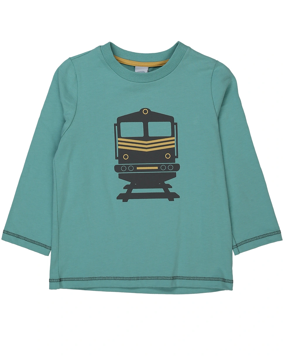 Schlafanzug lang NACHTZUG in green aqua