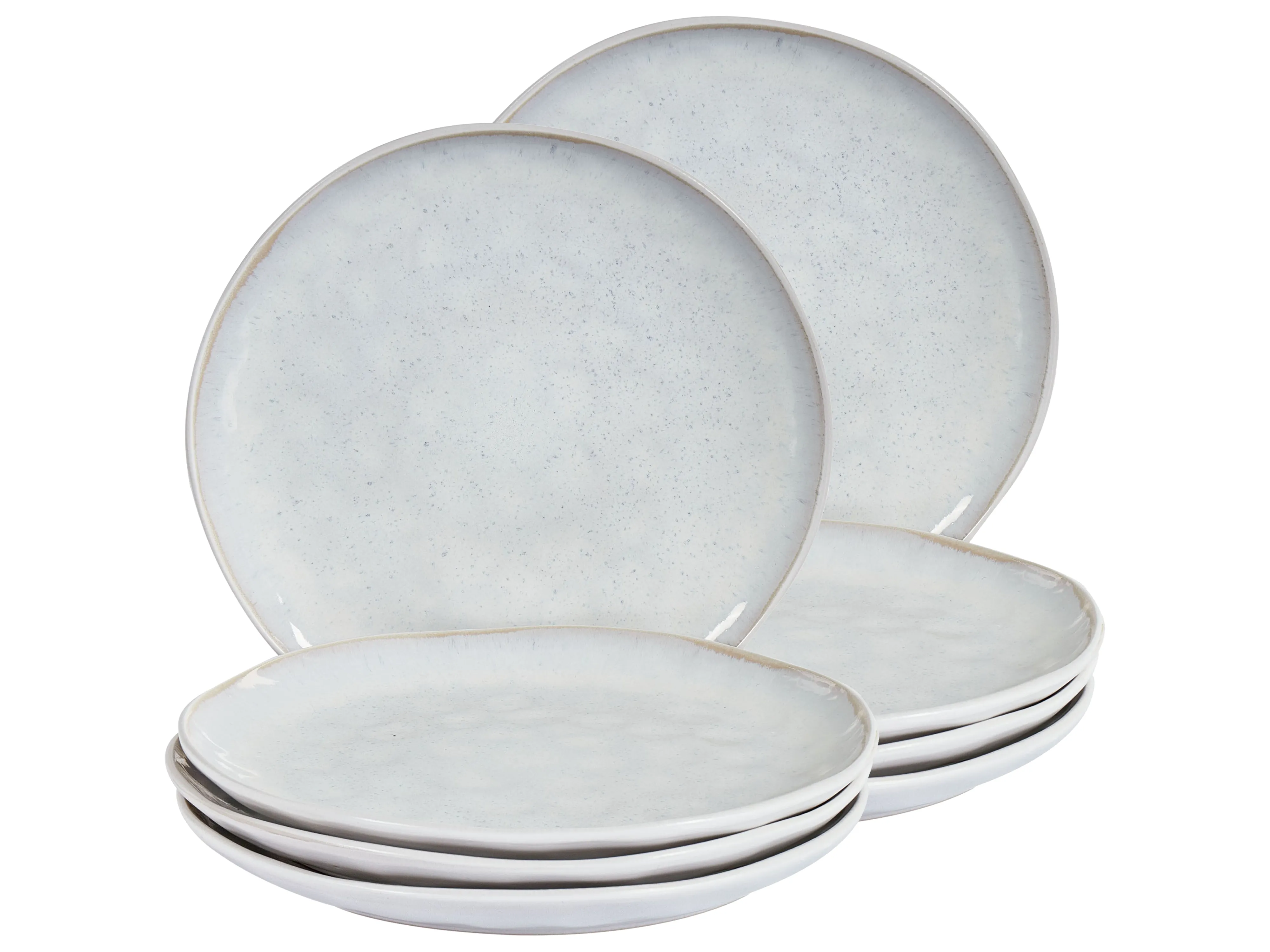 Set van 8 dinerborden SESAME Steengoed Lichtgrijs