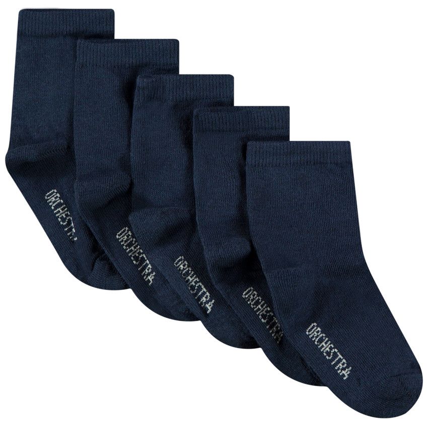 Lot de 5 paires de chaussettes unies pour bébé garçon - Bleu marine
