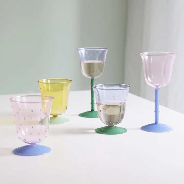 &klevering - Dot Trinkglas 200 ml, lila (2er-Set)