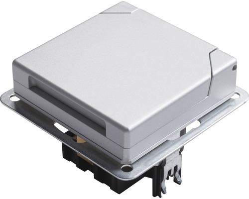 ROTH LANGE 57863 Stopcontact met klapdeksel Plus silverplus