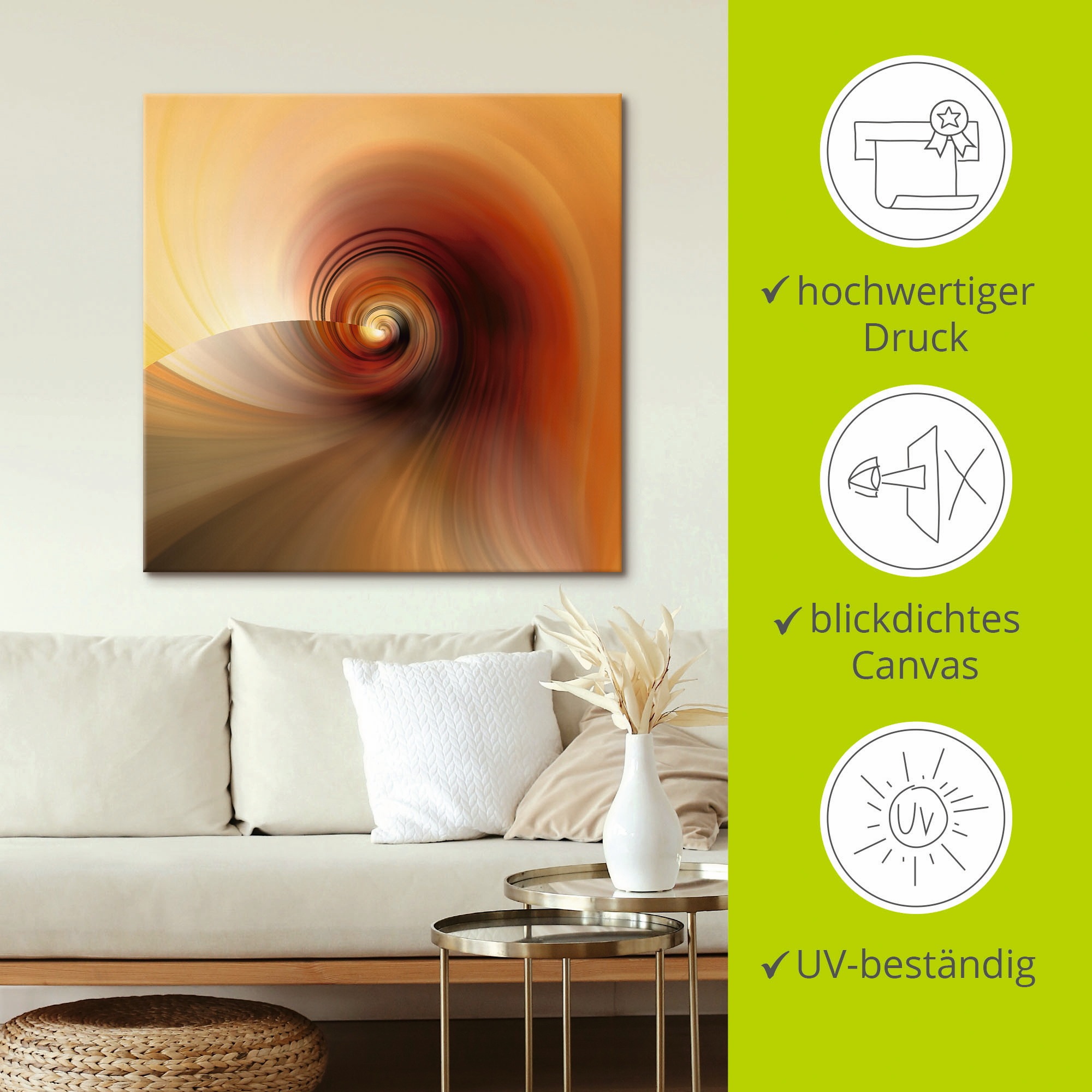 Artland Leinwandbild »Abstraktes in Creme« Muster 1 Stk. tlg. auf Keilrahmen gespannt