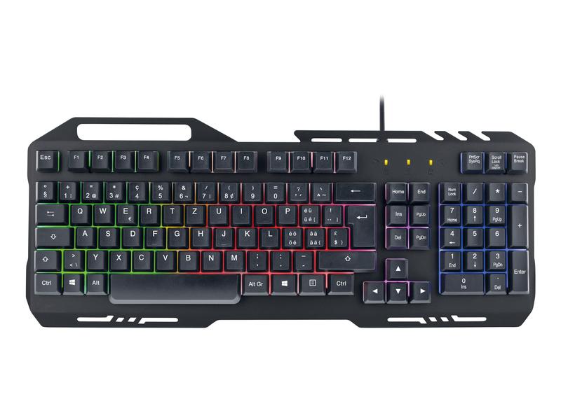 DELTACO Tastatur-Maus-Set GAM-113-CH 3-in-1-Gaming-Paket mit beleuchteter Maus, Tastatur und rutschfestem Mauspad