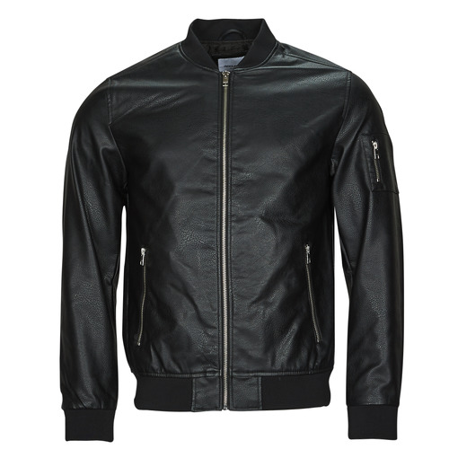 Jack & Jones - JJROCKY PU BOMBER - Noir