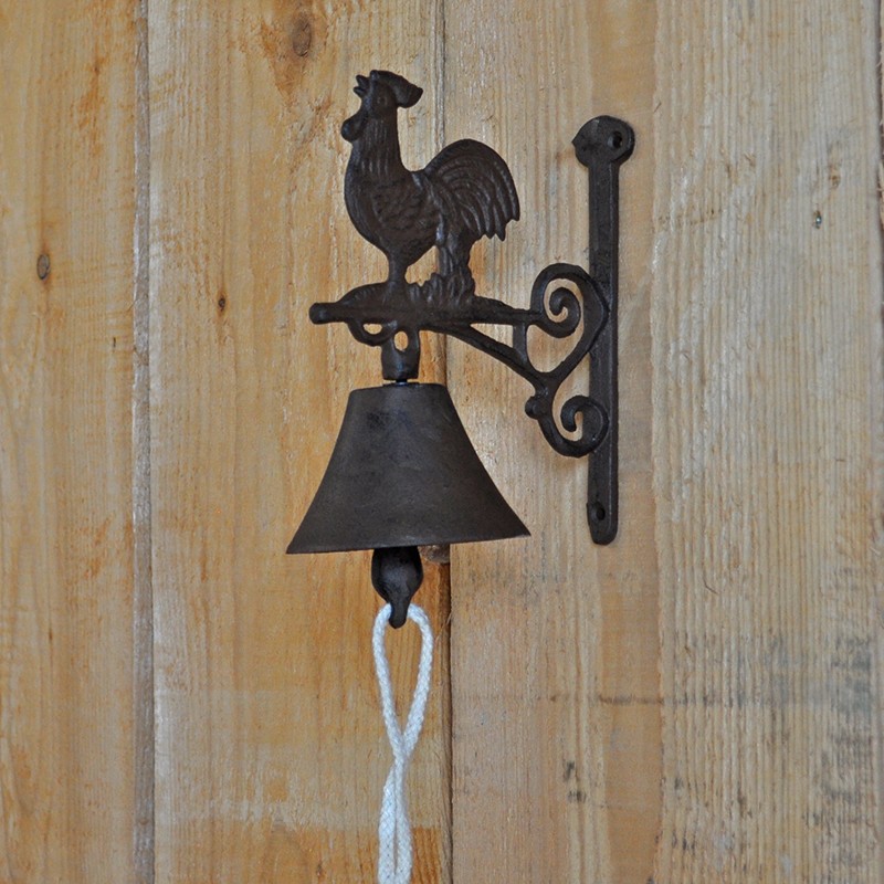 Cloche carillon fonte coq 19x10x17cm