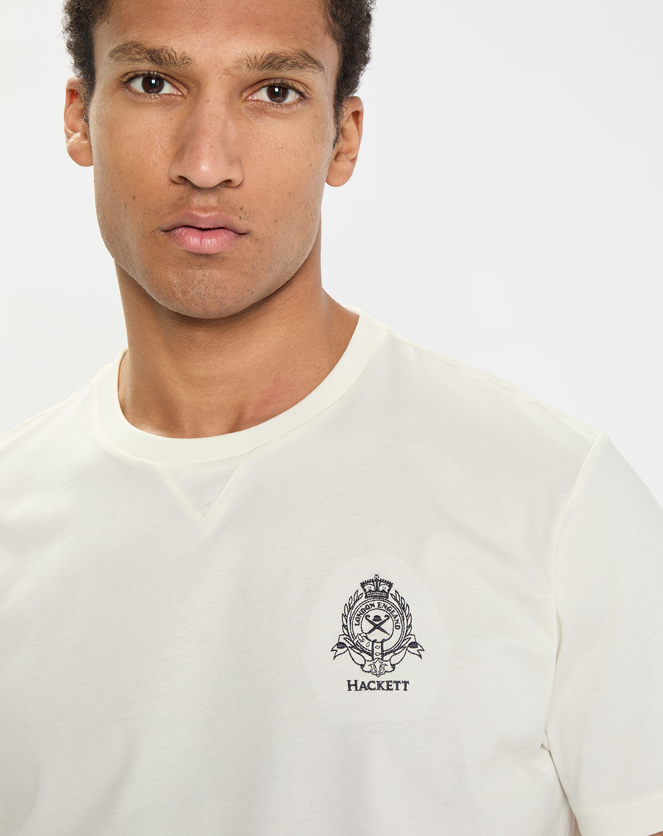 Hackett London T-Shirt Regular Fit Blason écru