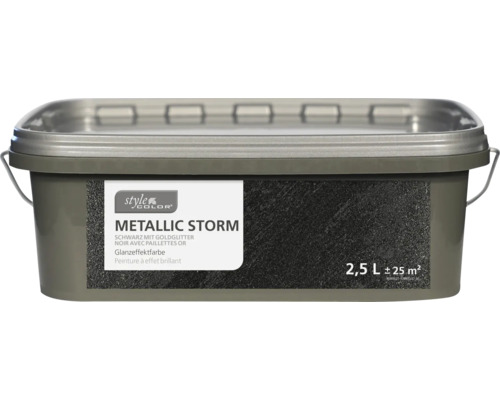 StyleColor METALLIC STORM Glanseffectverf Zwart met Gouden Glitter 2,5 l