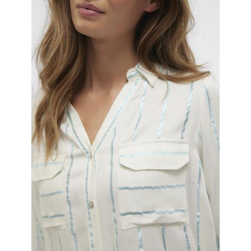 Vero Moda Hana Skjorte, Cloud Dancer/Little Boy Blue, S