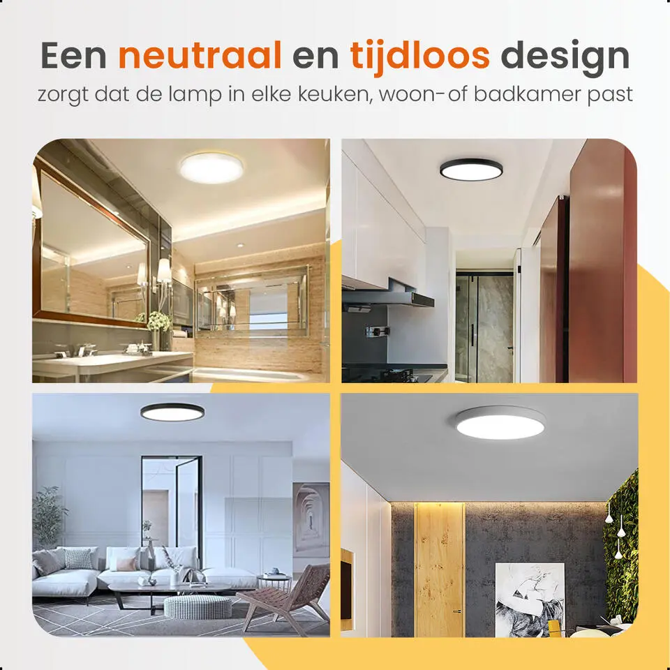 Goliving Plafondlamp - Plafonnière - LED - Ø23cm - Wit