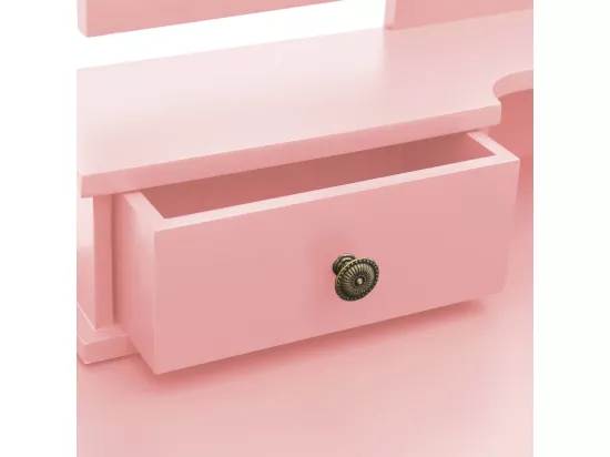 Ensemble de coiffeuse et tabouret Rose 100x40x146 cm Paulownia