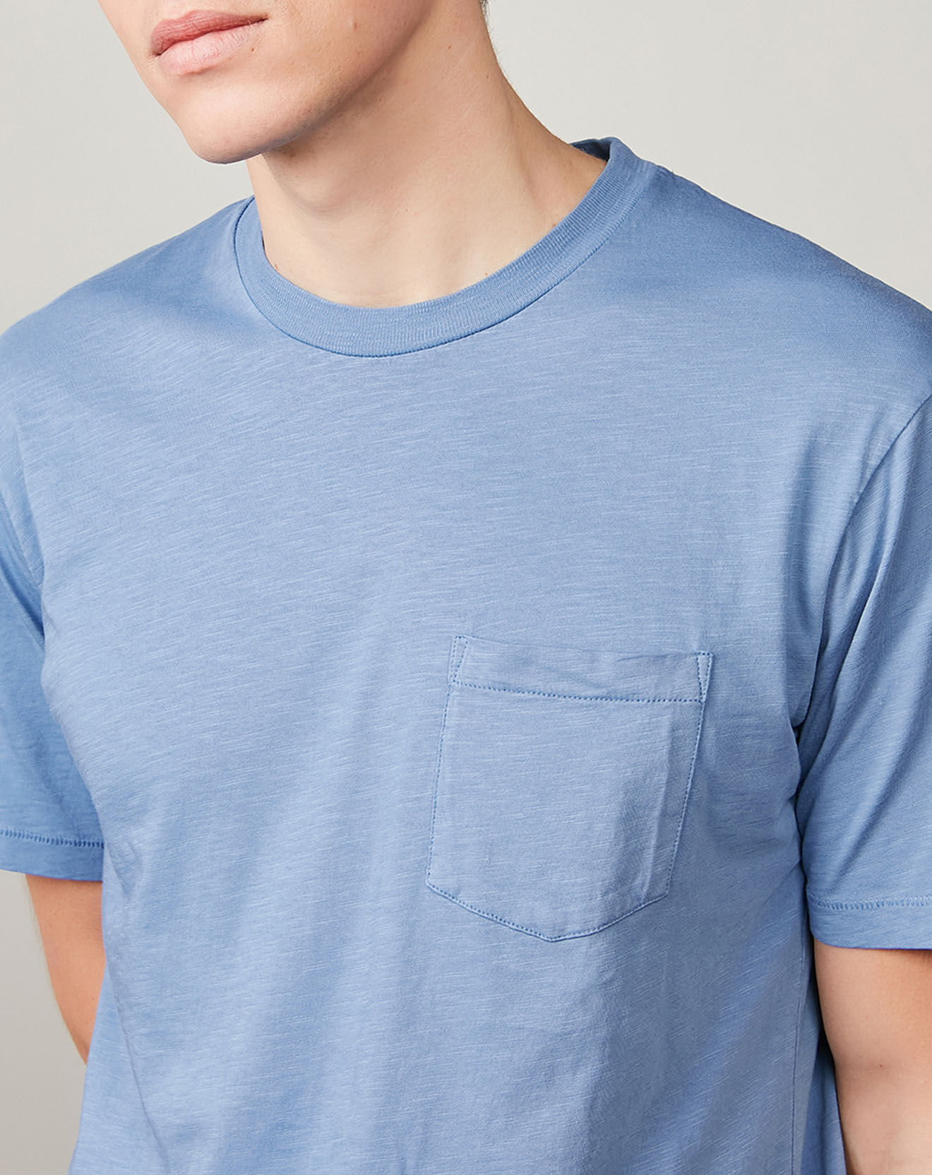 Hartford T-Shirt Pocket Crew chambray