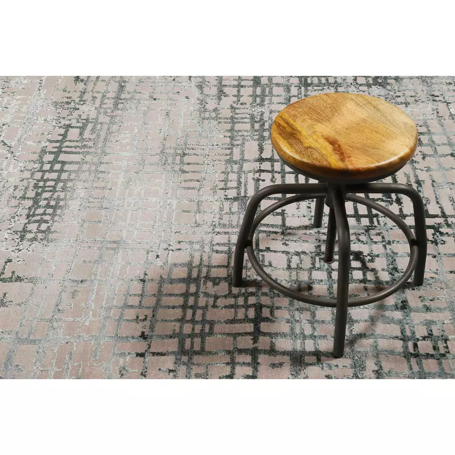 Esprit Kurzflorteppich Velvet Grid petrol