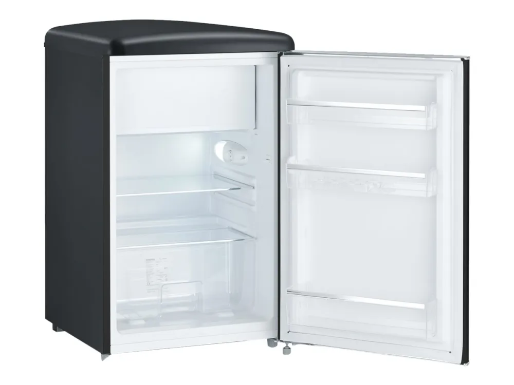 SEVERIN Retro RKS 8832 - Køleskab med fryseenhed - tabletop - bredde: 55 cm - dybde: 61.5 cm - højde: 89.5 cm - 108 liter - Klasse D - sort