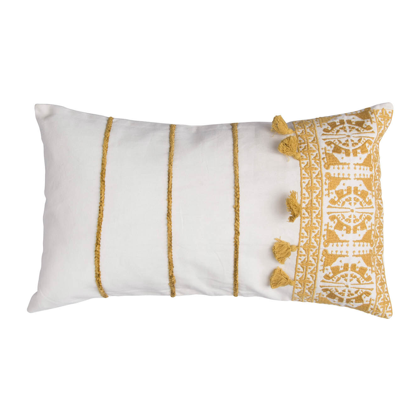 Febronie Housse de coussin Neo-Berbère jaune - 50x30 cm