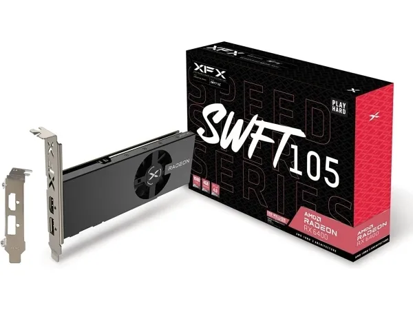 XFX Speedster SWFT105 Radeon RX 6400 - grafikkort - Radeon RX 6400 - 4 GB GDDR6 - PCIe 4.0 lavprofil - HDMI, DisplayPort