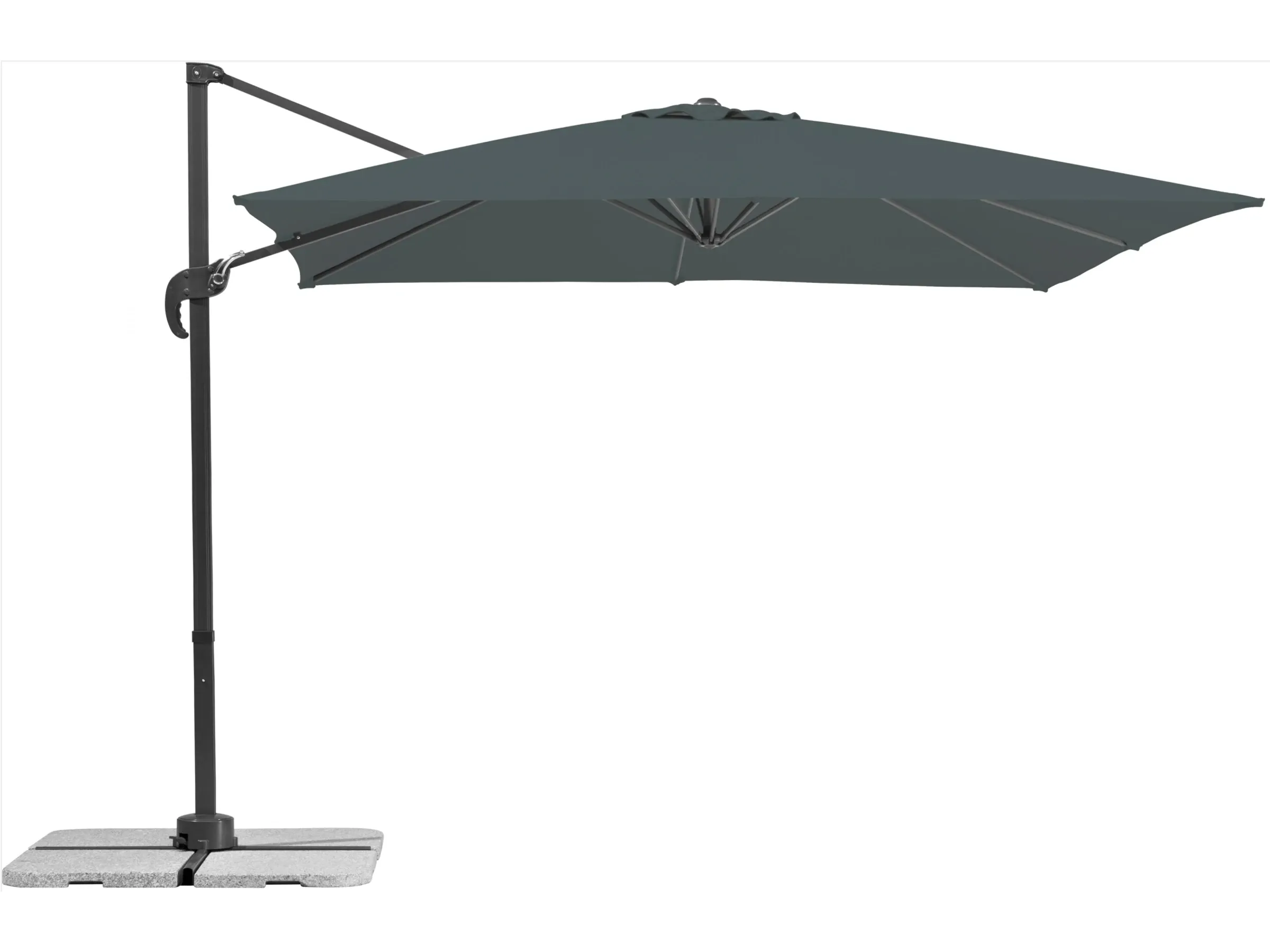 Schneider Ampelschirm Rhodos Junior  270 cm x 270 cm Anthrazit mit Kurbelmechani