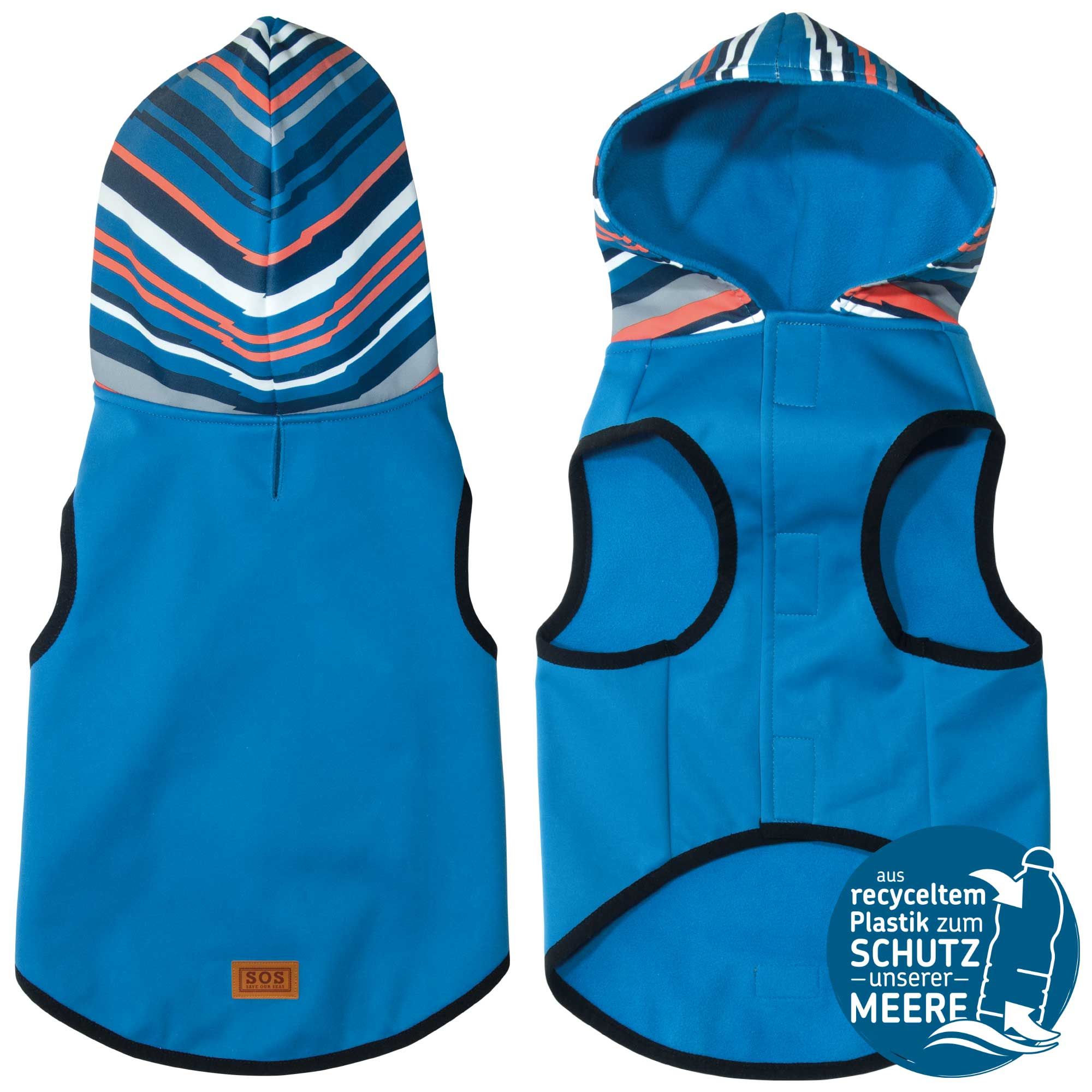SOS Hundejacke - Windbreaker Gr. XS - Nachhaltig aus recycelten PET-Plastikflaschen