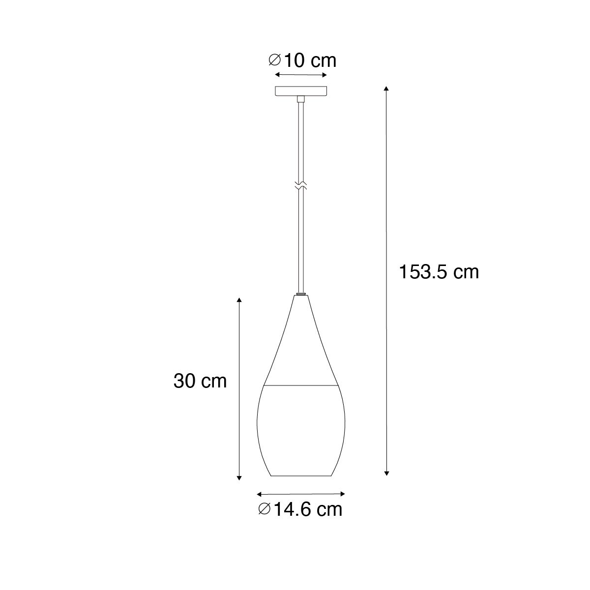 Moderne hanglamp zwart met smoke glas - Drop