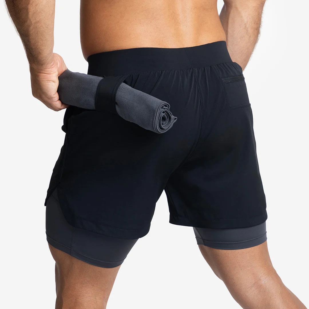 Picsil Men 2 in 1 Shorts Premium Black