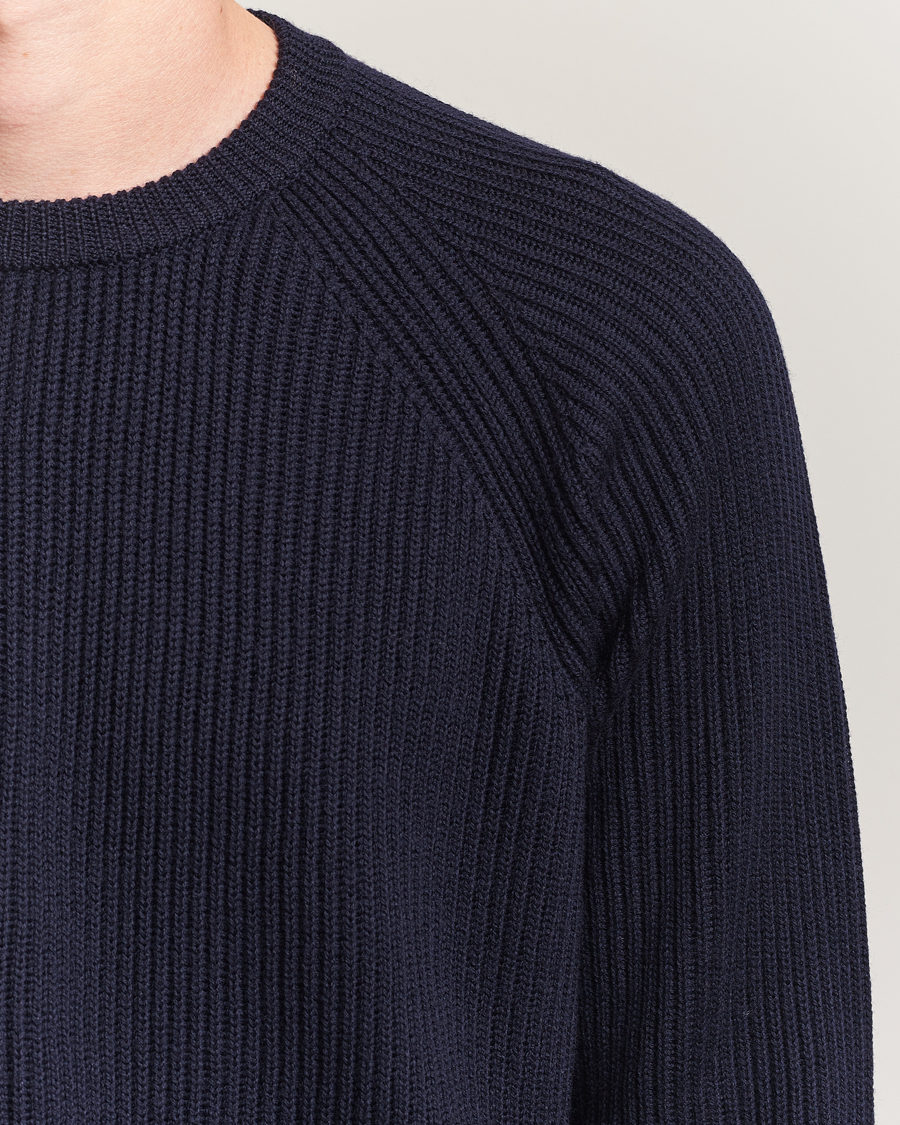 Morgano Merino Knitted Fisherman Ribb  Navy