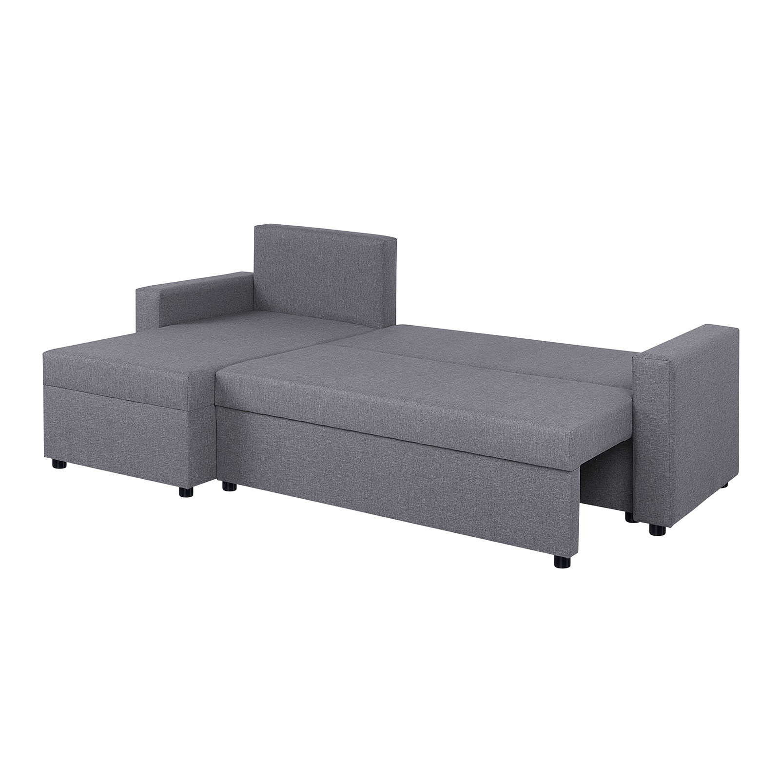 Ecksofa - silber - mit Liegefunktion