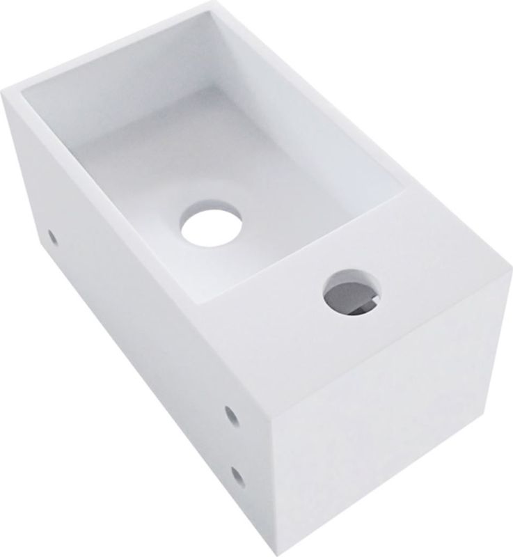 Wiesbaden - Solid Surface - Fontein met Handdoekhouder - Mat Wit - 35.6x20.3x15.9 cm