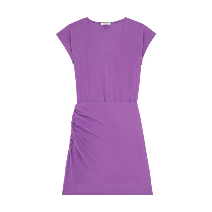 SMALLABLE BASICS Robe Drapée Coton Bio  | Violet