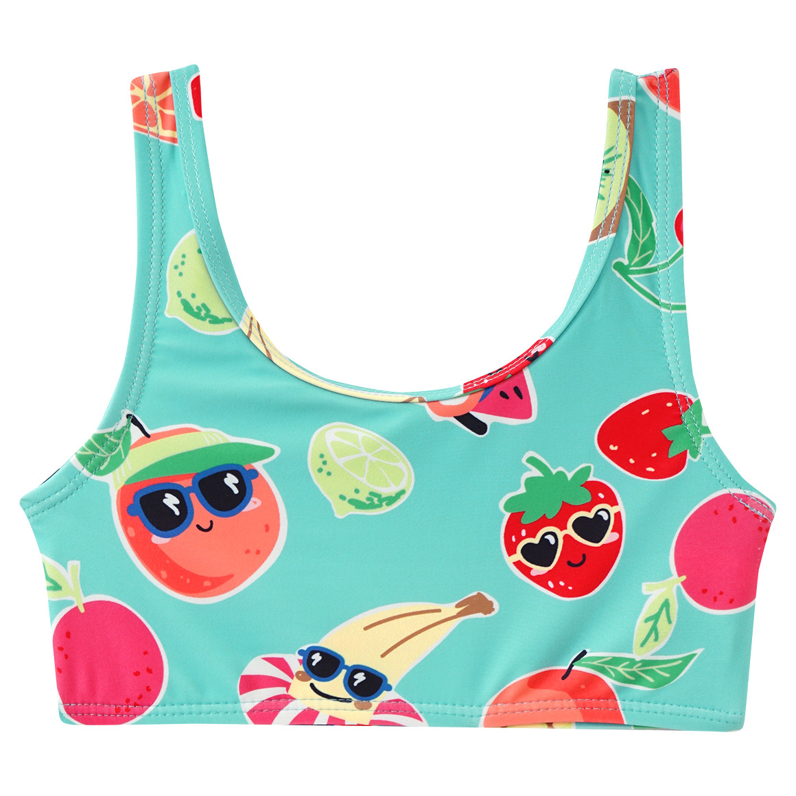 Famy Mädchen Bikini mit Allover-Print helltürkis
