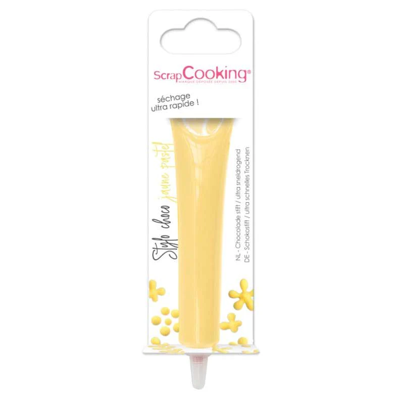 Stylo au chocolat jaune pastel 25 g Scrapcooking