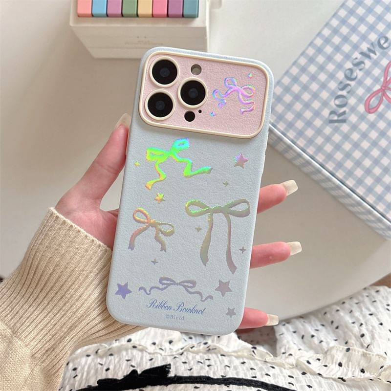 VanDi - Bow telefoonhoesje / bandje / set - iPhone 16 Pro Max / 16 Pro / 16 Plus / 16 / 15 Pro Max / 15 Pro / 15 Plus / 15 / 14 Pro Max / 14 Pro / 14 Plus / 14 / 13 Pro Max / 13 Pro / 13 / 13 Mini