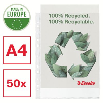Esselte - 50 Pochettes perforées - A4 - PP - 100% Recyclées